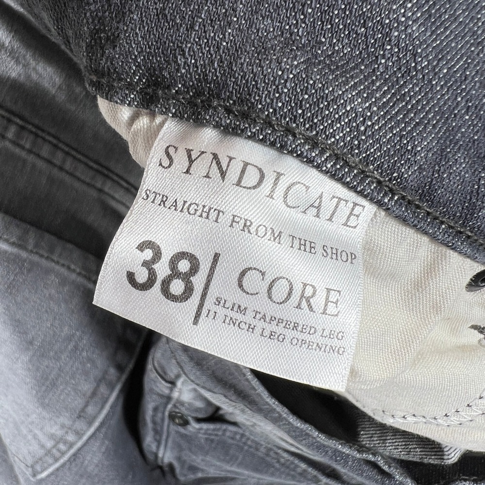 Syndicate Core Jeans Mens 38x33 Gray Straight Leg Denim Streetwear Minimal - Picture 3 of 13
